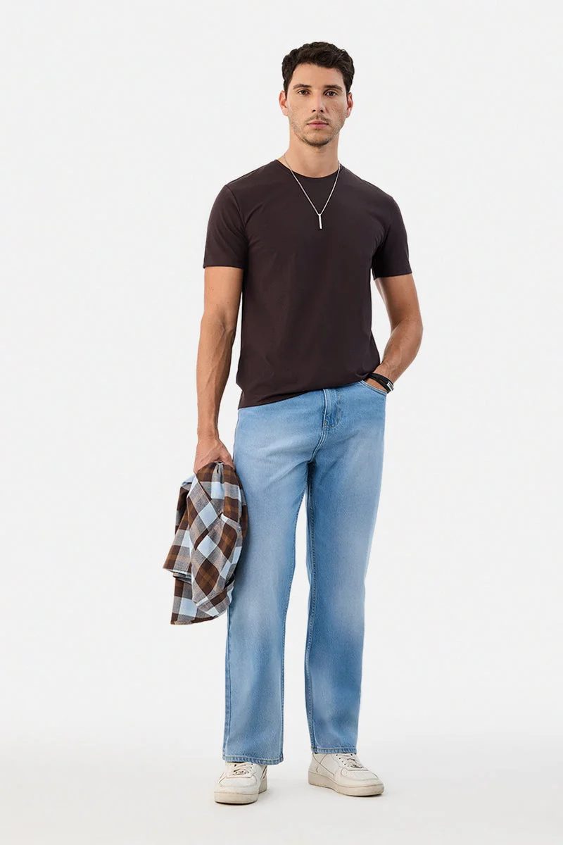 سنيتش Straight Fit Washed Jeans